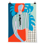 Illustration A4 - La dame aux monsteras 21x29,7 cm