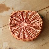 Small vintage wicker baskets in the shape of orange and lemon fruit