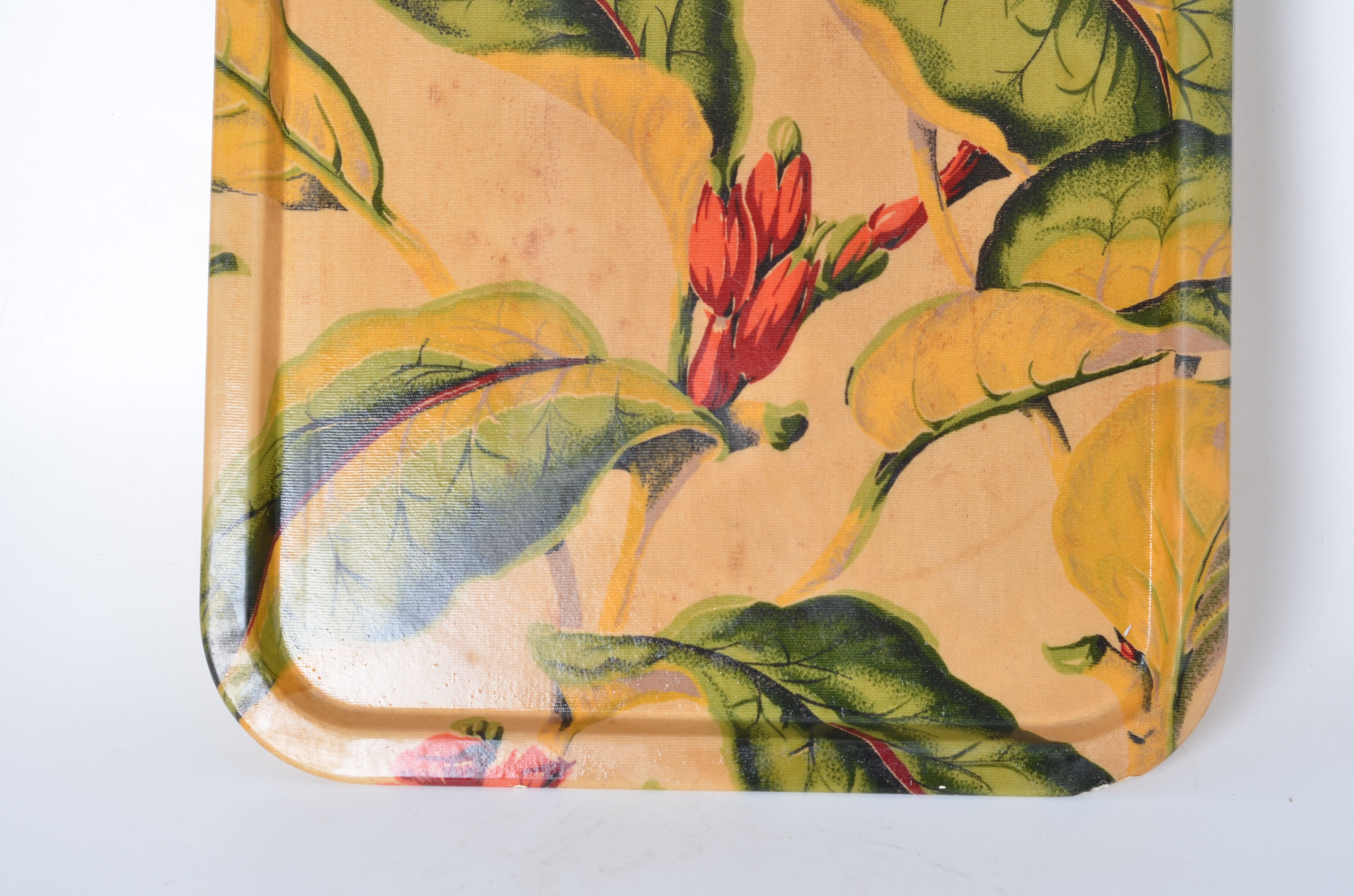 Fiberglass tray with flower decor