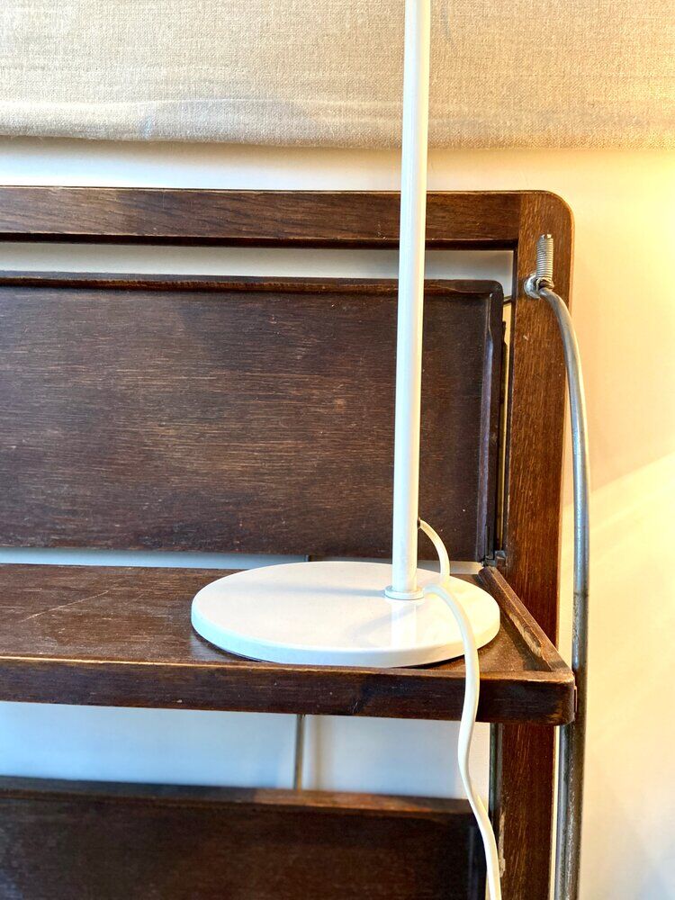 White metal desk lamp