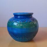 Remini blue vase Aldo Londi Bitossi 60s