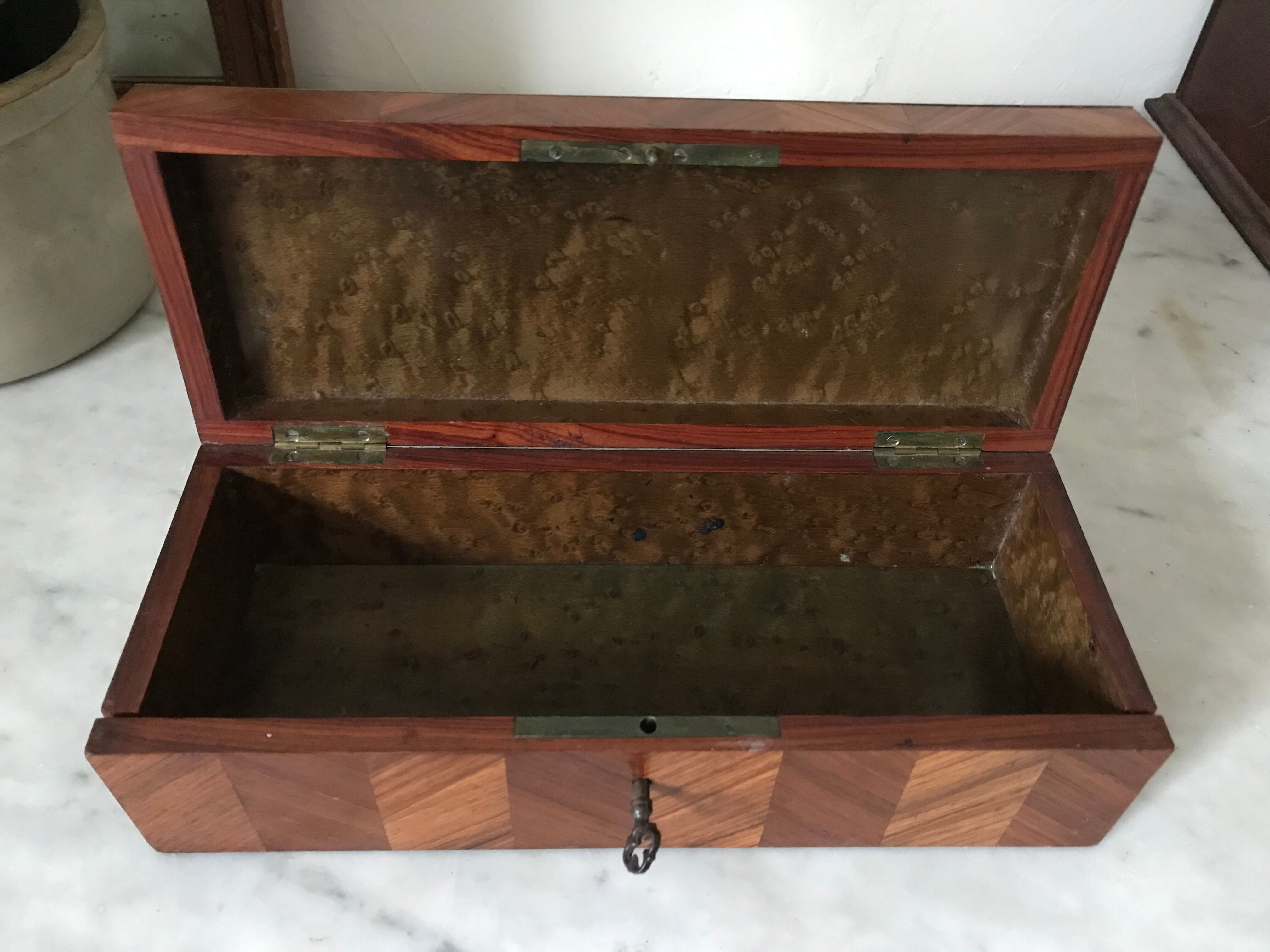 19th century marked wooden box