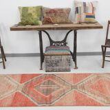 3x10 Peach Red Soft Vintage Turkish Runner Rug, 86x303Cm SK 20297