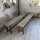 Set of two rustic oak farm benches 2m