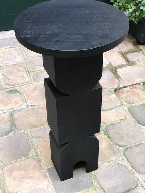 Sellette - Table d'appoint en bois teinté noir