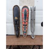 3 wooden masks from Africa