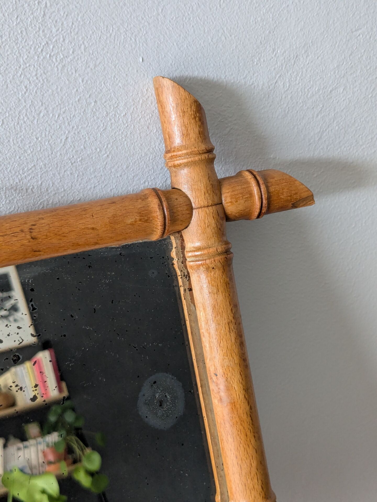 Miroir vintage bambou