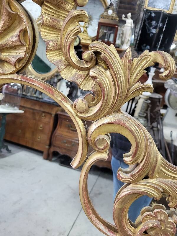 Golden wooden glazed mirror ref mart