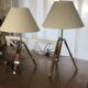 2 lampes reglable sur trepied vintage