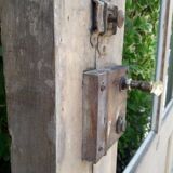 Old glazed door 211.5x105.5cm and its entrance door frame.