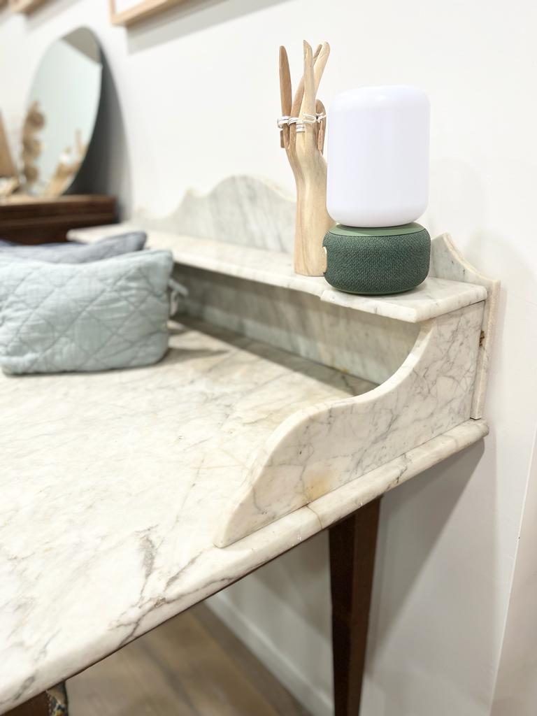 Vintage marble and wood toilet table