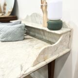 Vintage marble and wood toilet table