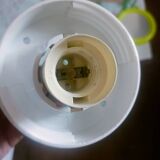 Two opaline glass globe wall lights