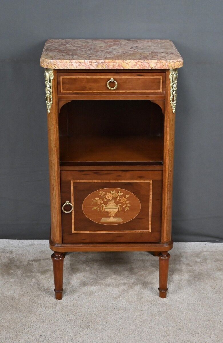 Small living room piece in marquetry, Louis XVI style – early 20th century