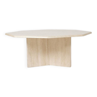 Octagonal Travertine Cafe Coffee Table 1970s