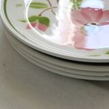 Set of 4 Moulin des Loups dinner plates, 1980, vintage French