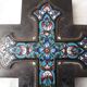 Cloisonné enamel cross holy water font