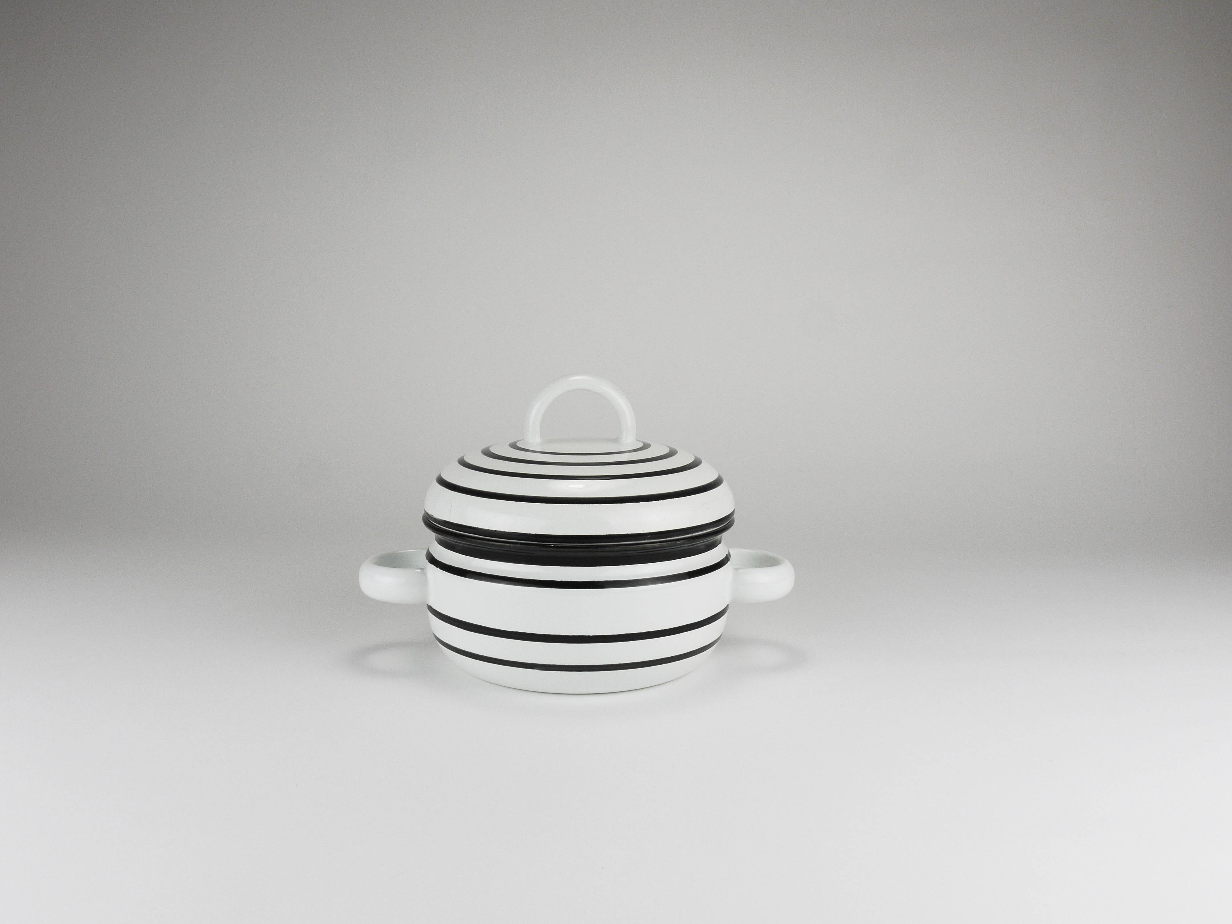 Enamelled pot carl aubock iii "culinar" with lid, ostovics vienna, austria, 1970s