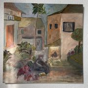 Huile sur panneau paysage