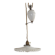 Vintage French Rise & Fall Counterbalance Ceiling Light Opaline Glass Shade