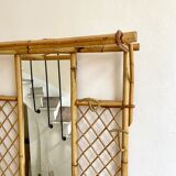 Wall-mounted coat rack with mirror and umbrella stand, 1950s-60s