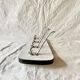 Vintage wall coat rack in white Formica - 4 cast aluminum coat hooks