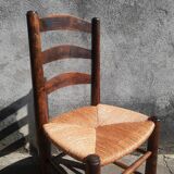 Pair of mulched brutalist chairs and wood