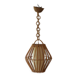 Vintage rattan pendant light, 1960s
