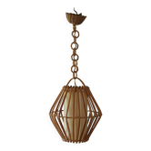 Vintage rattan pendant light, 1960s