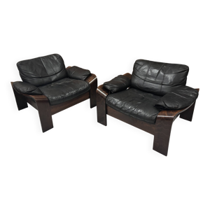 Paore de fauteuils scandinaves - palissandre