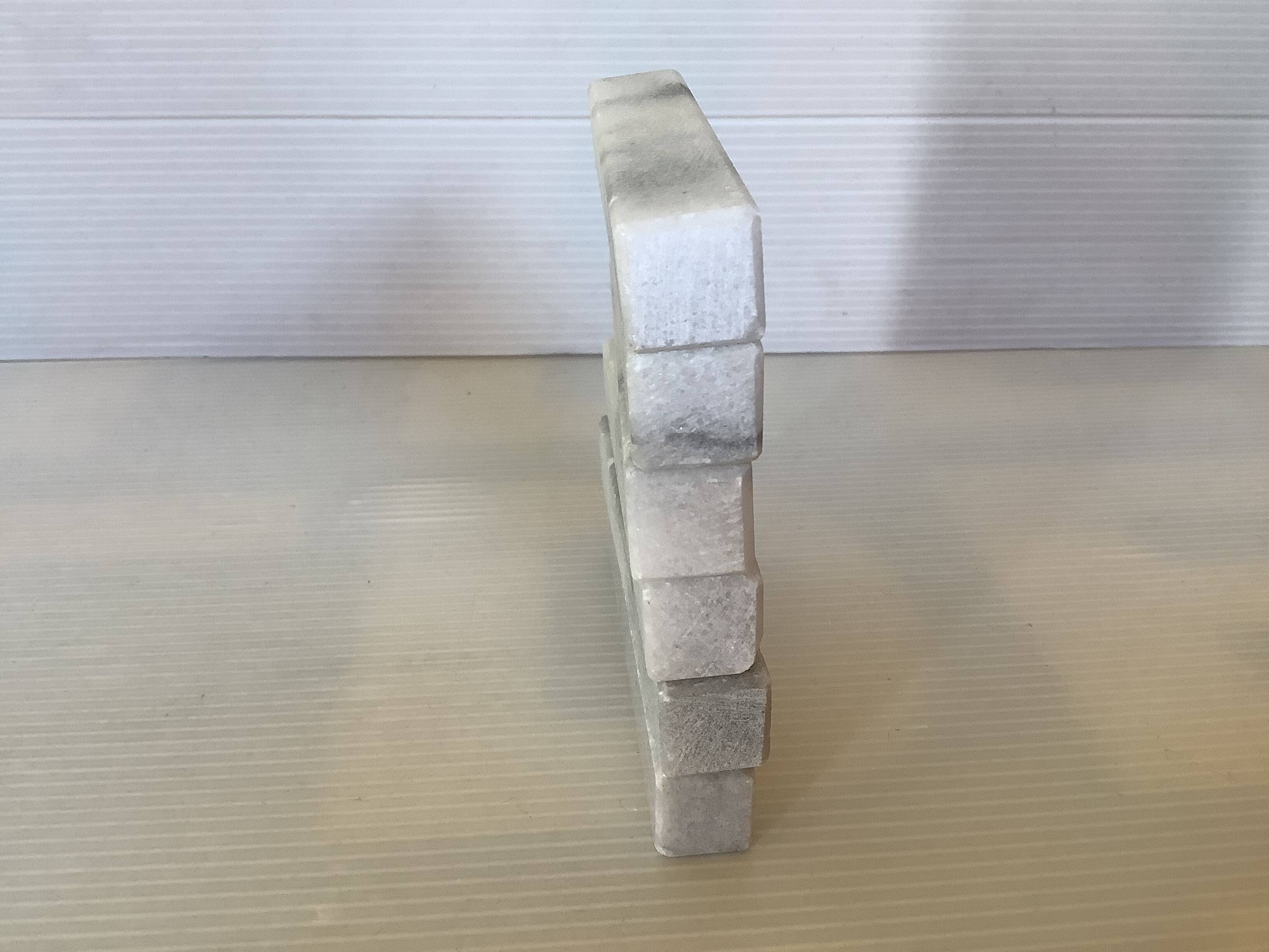 Six gray white marble knife holders