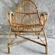 Rattan armchair with armrests - vintage 1960
