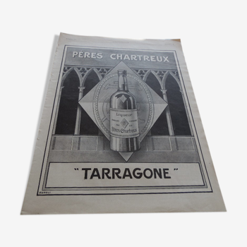 Affiche publicitaire Liqueur Pères Chartreux, magazine 1914