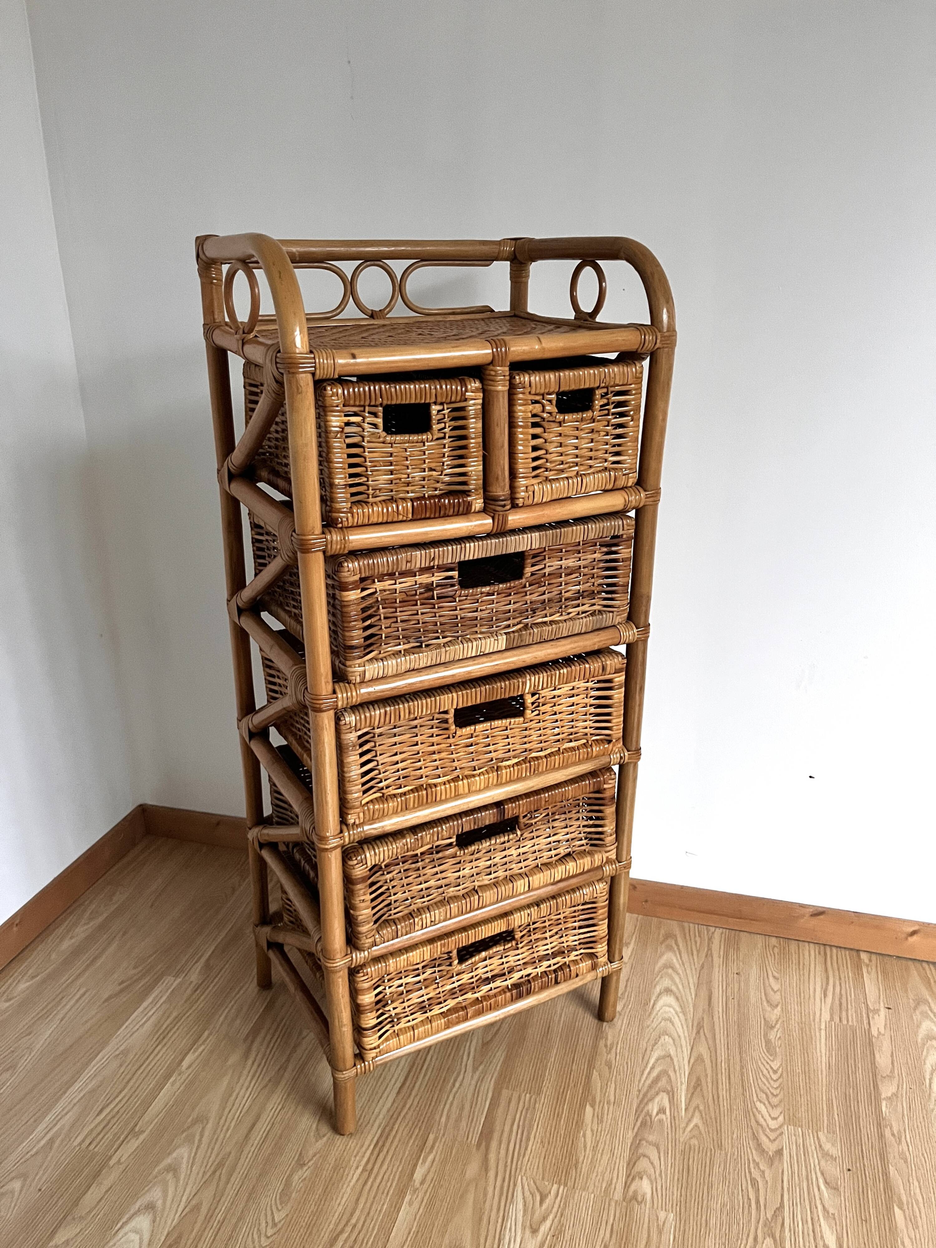 Rattan chest of drawers