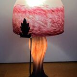 Mushroom lamp in frosted stained glass