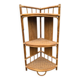 Rattan corner shelf