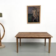 Table de ferme aux pieds fuseaux, L155 cm