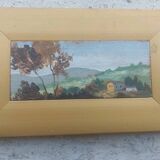 Small oil painting on wood, Tuscan landscape