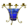Brass and Cobalt Blue Glass Candle Holder, Sweden, 1960s