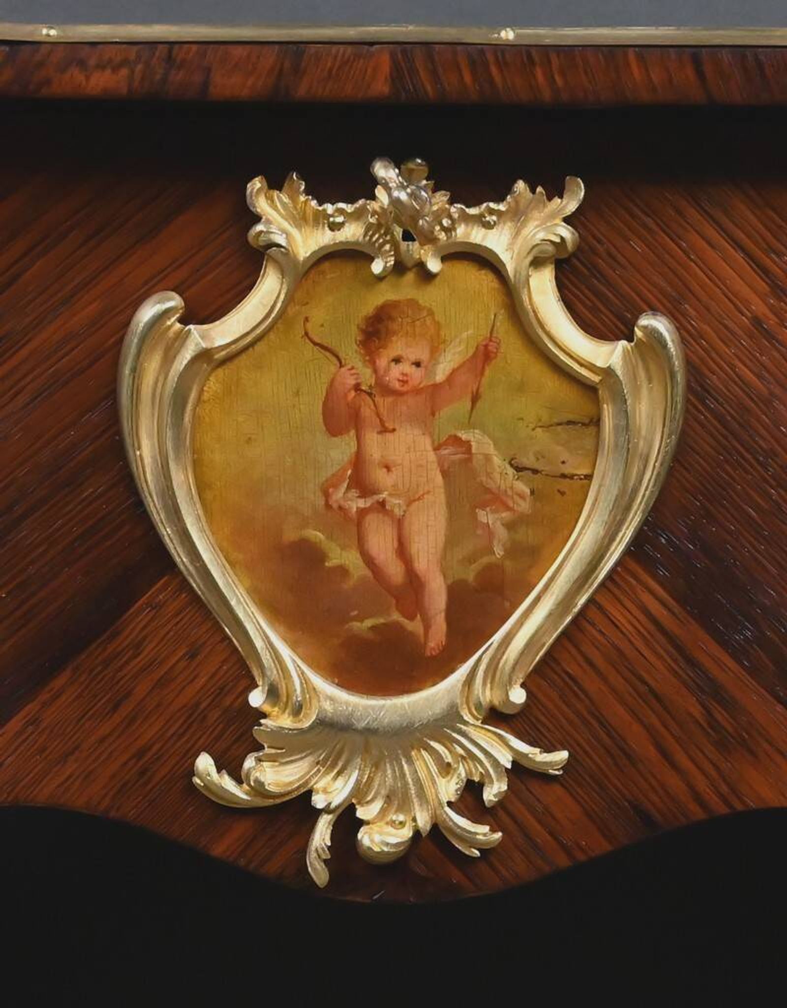 Table de salon, travailleuse en marqueterie, style Louis XV – fin XIXe