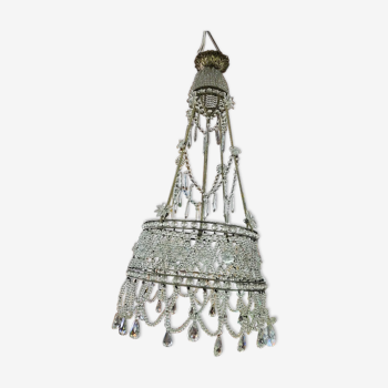 Chandelier with pimples pearl funnel 6 bulbs