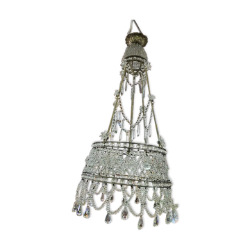 6-Light Funnel Pearl Tassel Chandelier