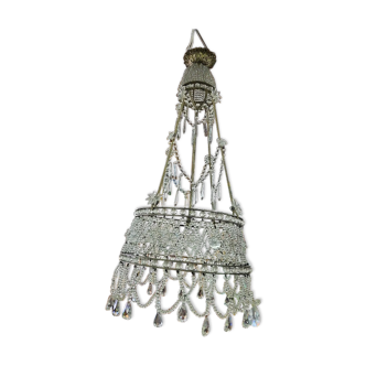 Chandelier with pimples pearl funnel 6 bulbs