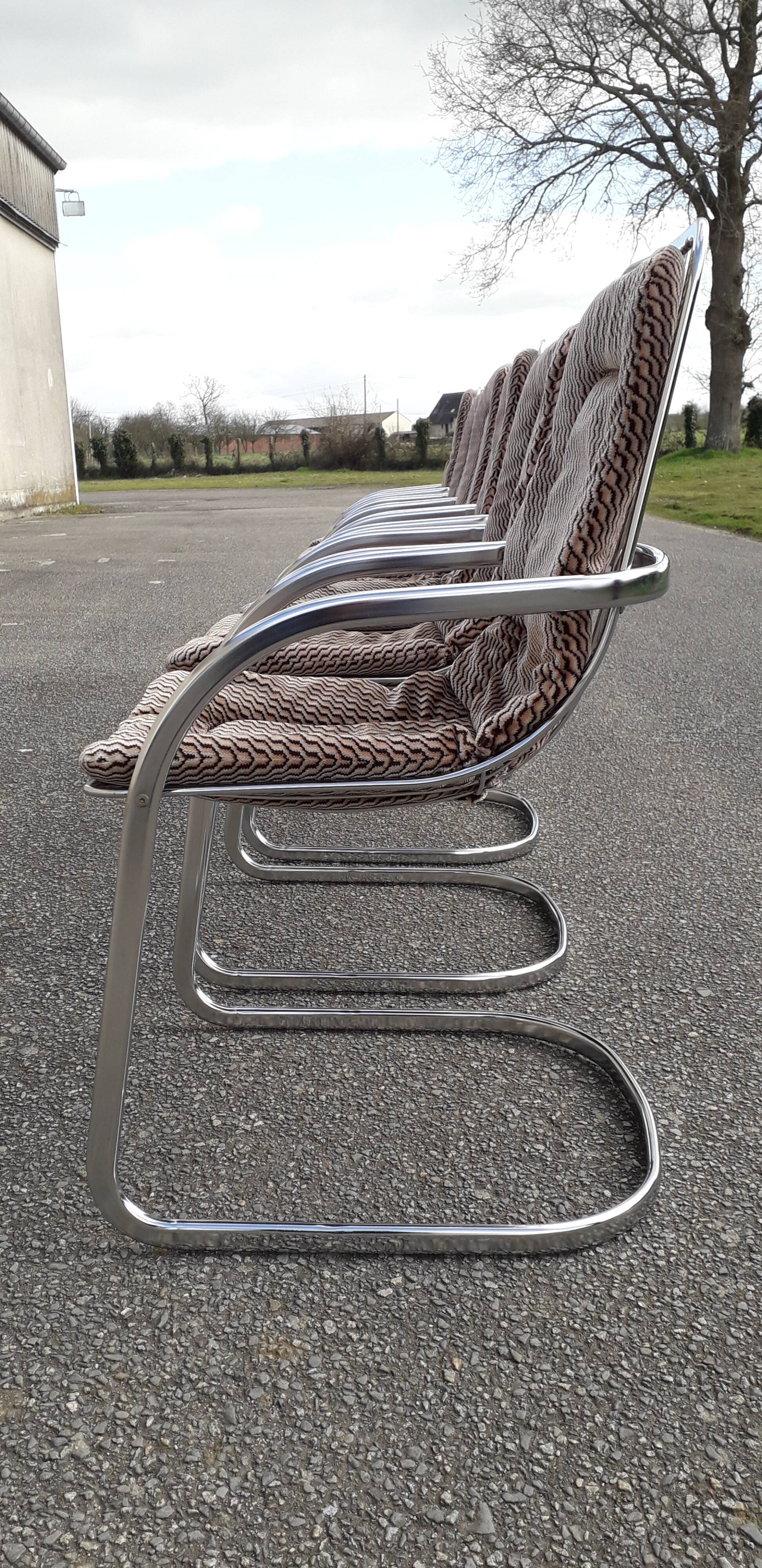 Lot of 6 armchairs published by Cidue, Italy 70s