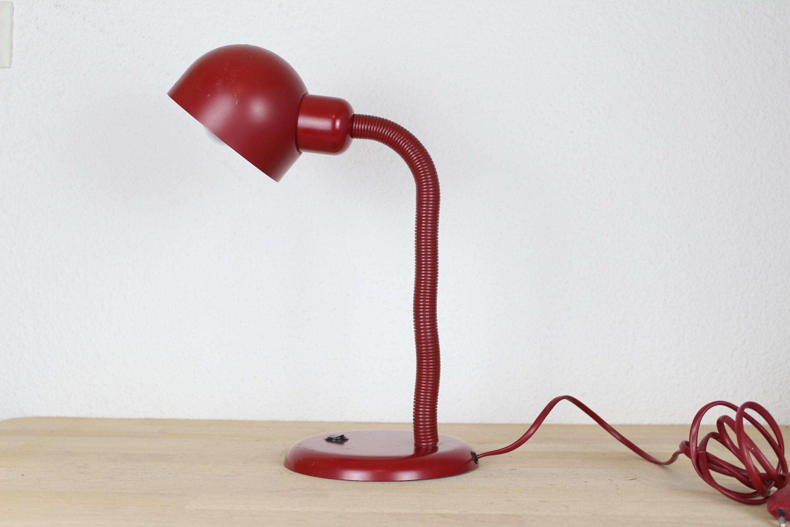 Vintage red metal desk lamp