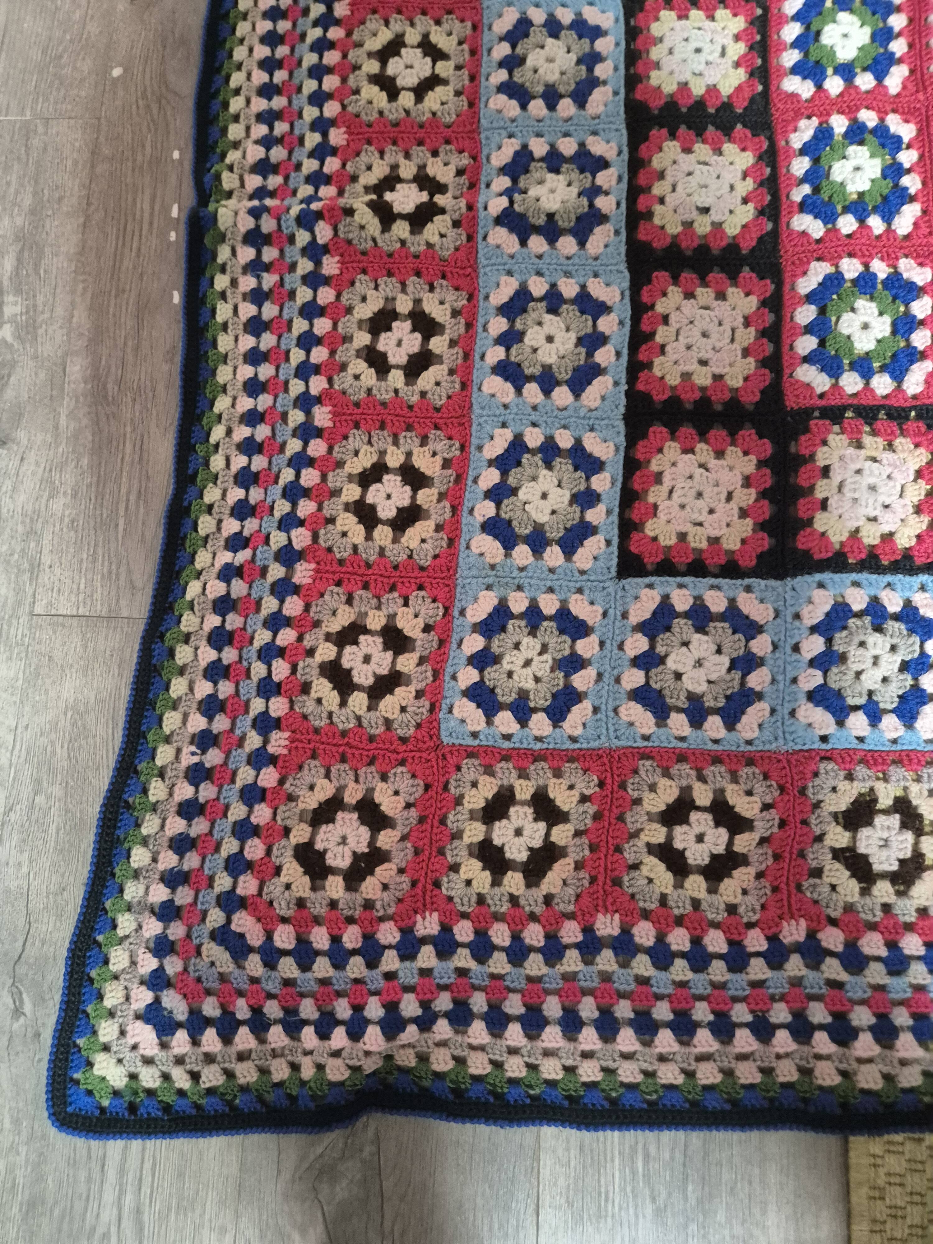 vintage crochet bedspread made of granny squares