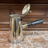 Napoleon III chocolate pot, late 19th century, in silver-plated metal