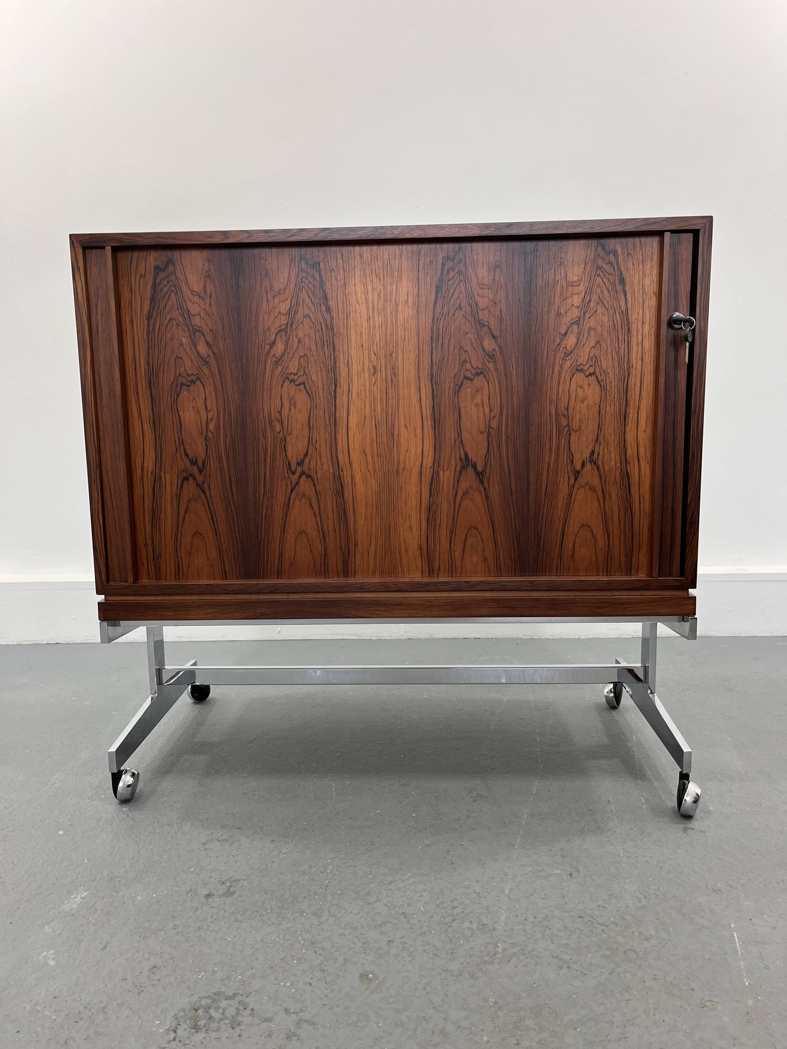 Meuble mobile vintage en bois, 1970s