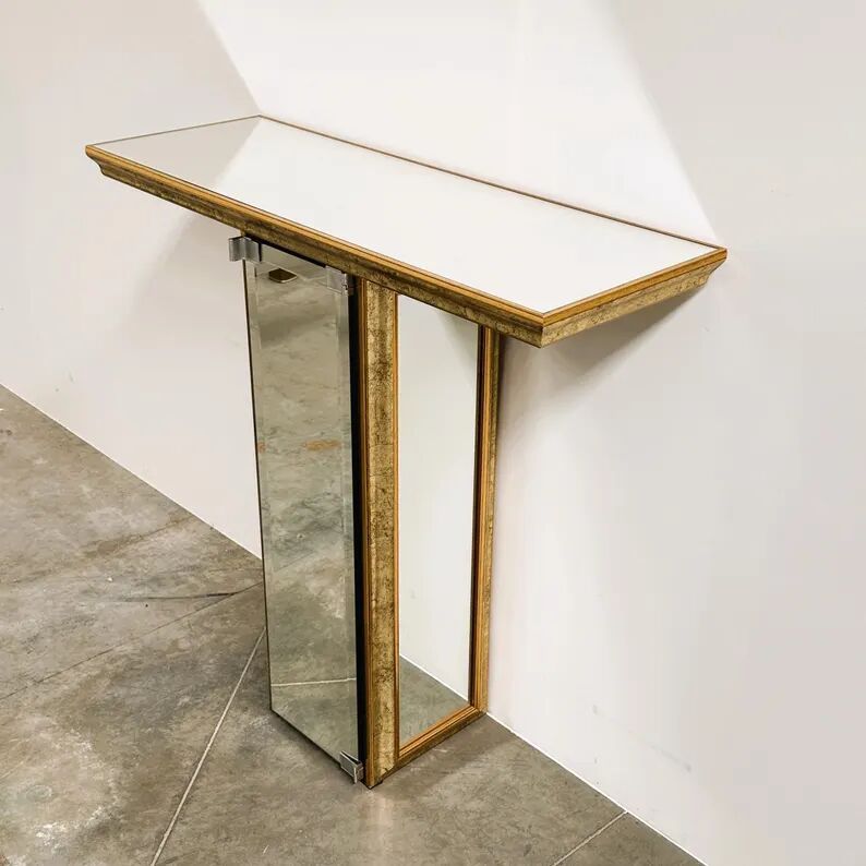 Vintage Deknudt Mirror Console with Hidden Cabinet, Belgium, 1970s