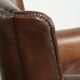 Set of 2 subtle sheepskin wingback armchairs in English style